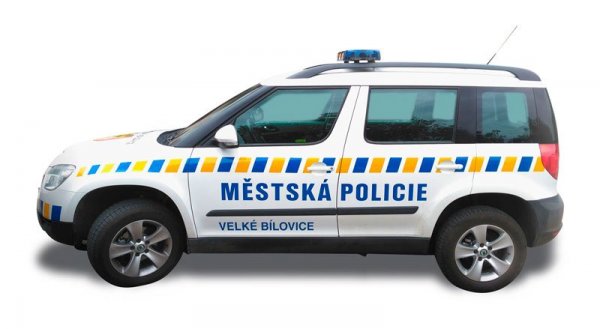 Polep Škoda Yeti pro Městskou policii reflexní folií.