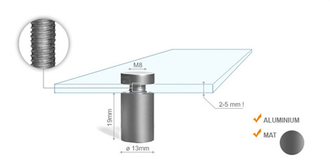 distanční šroub hliníkový 13 x 19 mm